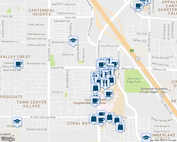map of restaurants, bars, coffee shops, grocery stores, and more near 8940 Carter Montgomery Avenue in Las Vegas