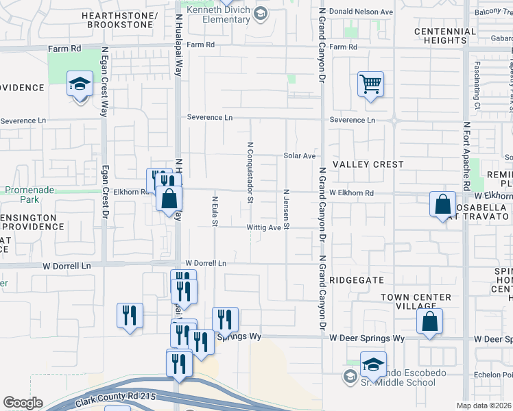 map of restaurants, bars, coffee shops, grocery stores, and more near 9760 Addie Meadow Court in Las Vegas