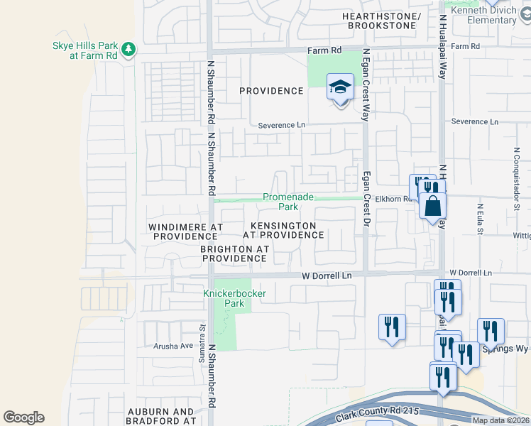 map of restaurants, bars, coffee shops, grocery stores, and more near 7132 Rosecrans Street in Las Vegas