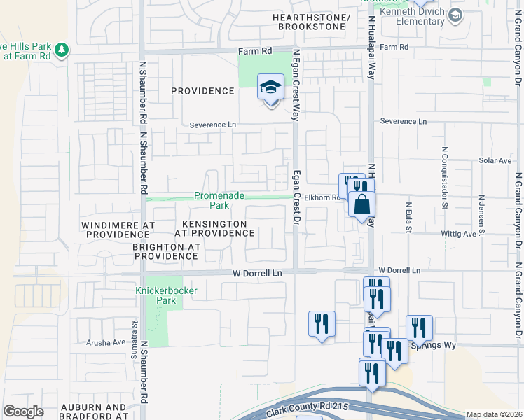 map of restaurants, bars, coffee shops, grocery stores, and more near 10357 Pima Crossing Avenue in Las Vegas