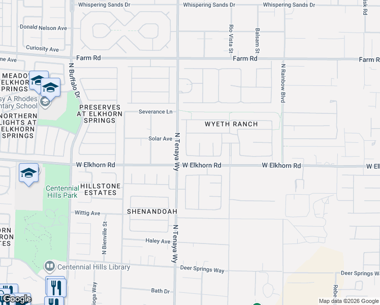 map of restaurants, bars, coffee shops, grocery stores, and more near 7107 Wolf Rivers Avenue in Las Vegas