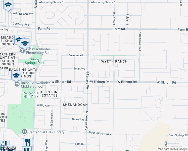 map of restaurants, bars, coffee shops, grocery stores, and more near 7286 Mount Kearsarge Street in Las Vegas