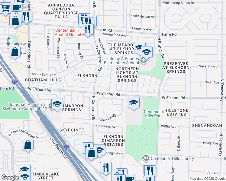 map of restaurants, bars, coffee shops, grocery stores, and more near 7912 Purple Mountain Avenue in Las Vegas
