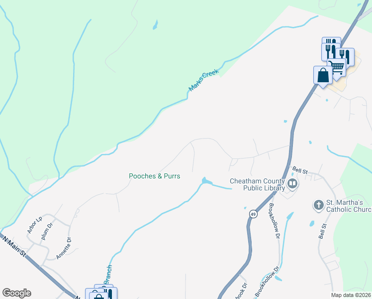 map of restaurants, bars, coffee shops, grocery stores, and more near 543 Skyview Drive in Ashland City