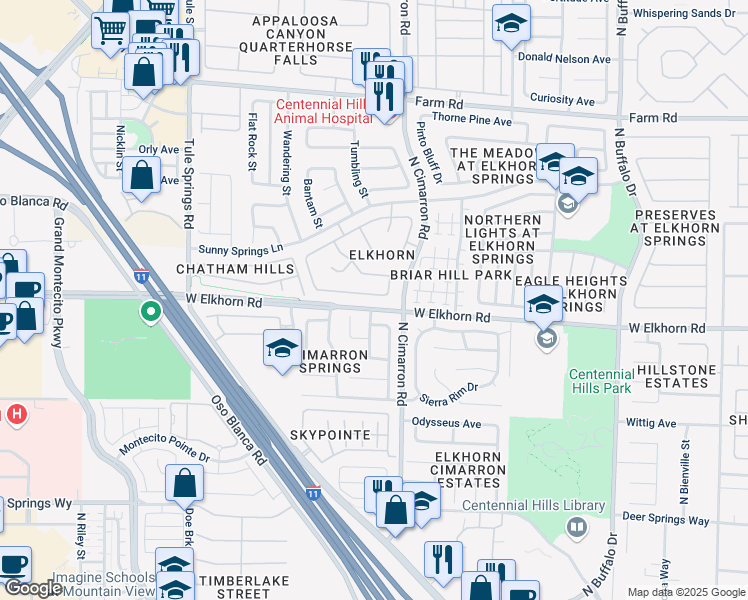 map of restaurants, bars, coffee shops, grocery stores, and more near 8021 Exploration Avenue in Las Vegas