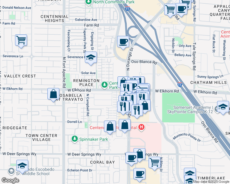 map of restaurants, bars, coffee shops, grocery stores, and more near 8932 Sally Rose Avenue in Las Vegas