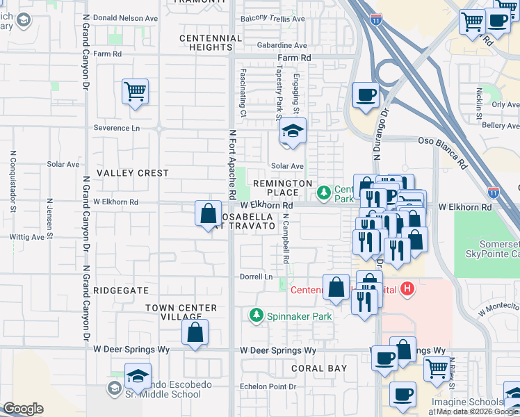 map of restaurants, bars, coffee shops, grocery stores, and more near 9124 Bushy Tail Avenue in Las Vegas
