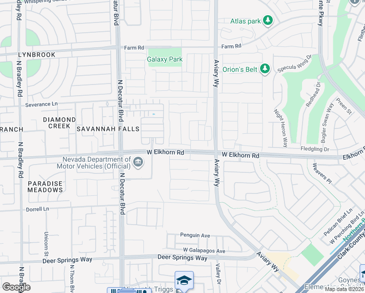 map of restaurants, bars, coffee shops, grocery stores, and more near 4429 Outlook Vista Ave in North Las Vegas
