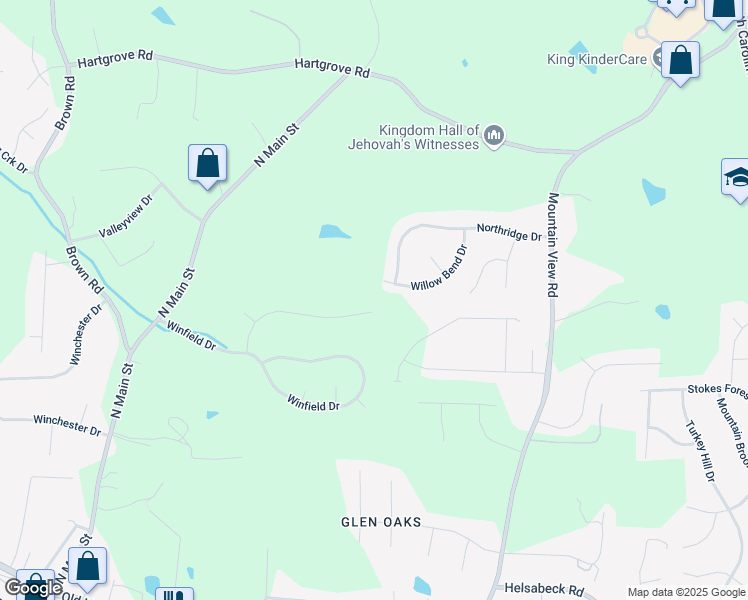 map of restaurants, bars, coffee shops, grocery stores, and more near 186 Leeds Lane in King