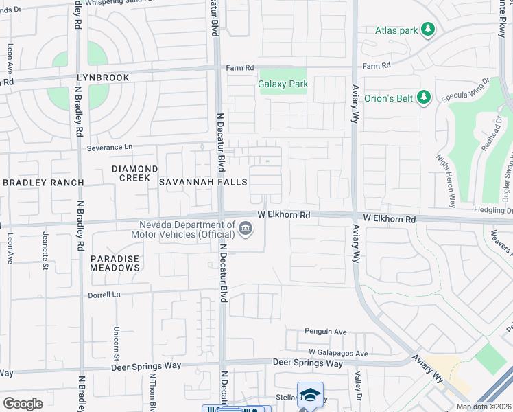map of restaurants, bars, coffee shops, grocery stores, and more near West Elkhorn Road in North Las Vegas