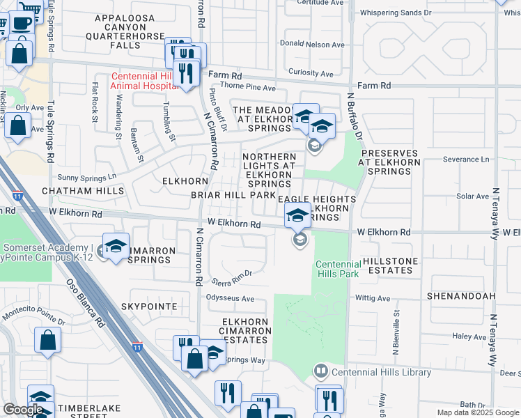 map of restaurants, bars, coffee shops, grocery stores, and more near 7209 Golden Falcon Street in Las Vegas