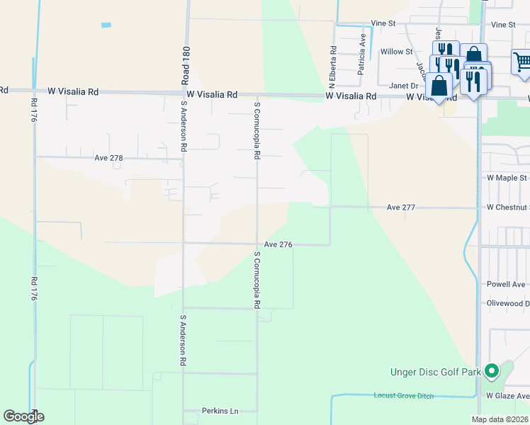 map of restaurants, bars, coffee shops, grocery stores, and more near 436 South Cornucopia Road in Exeter