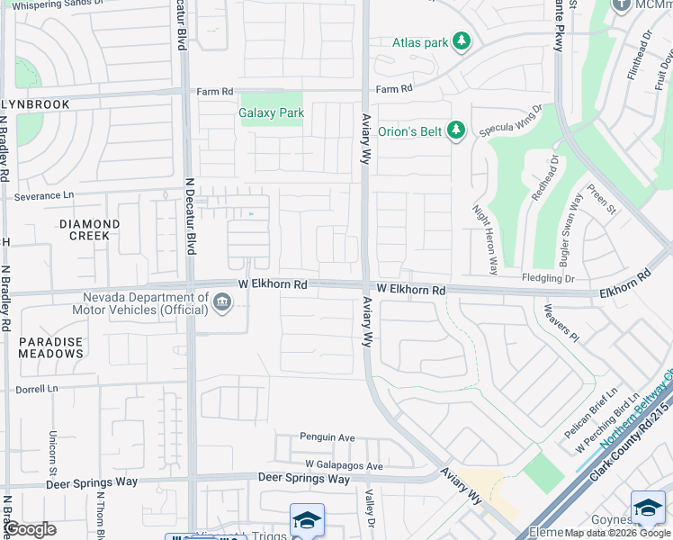 map of restaurants, bars, coffee shops, grocery stores, and more near 7231 Glistening Star Street in North Las Vegas