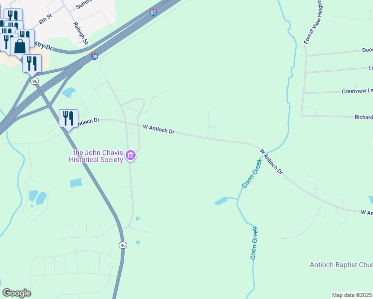 map of restaurants, bars, coffee shops, grocery stores, and more near 3656 West Antioch Drive in Oxford