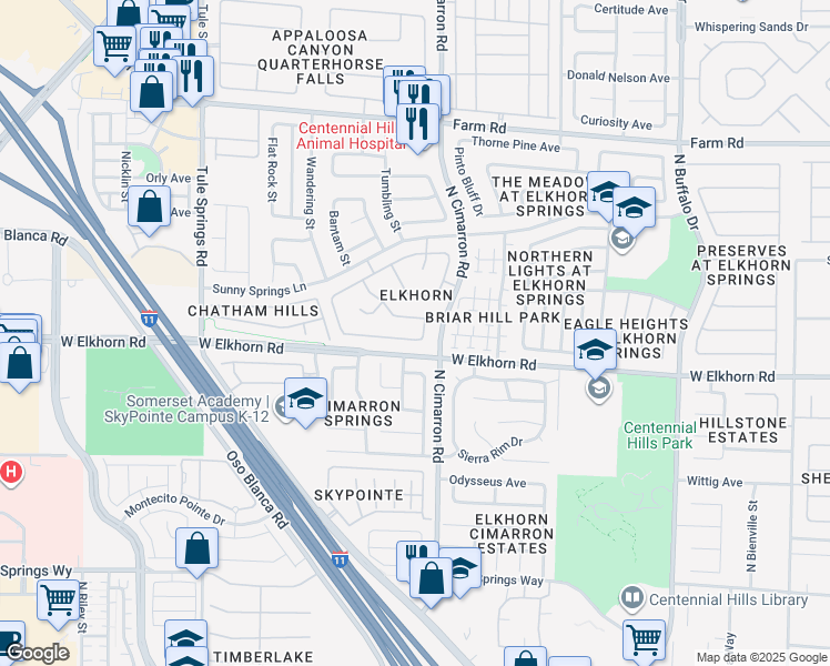 map of restaurants, bars, coffee shops, grocery stores, and more near 8012 Exploration Avenue in Las Vegas