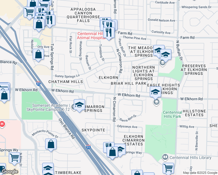 map of restaurants, bars, coffee shops, grocery stores, and more near in Las Vegas