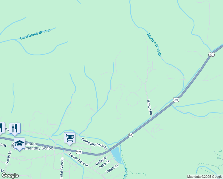 map of restaurants, bars, coffee shops, grocery stores, and more near 101 Mike Clawson Road in Hampton