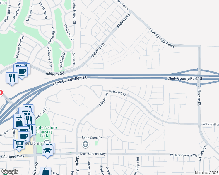 map of restaurants, bars, coffee shops, grocery stores, and more near 1723 Deep Valley Avenue in North Las Vegas
