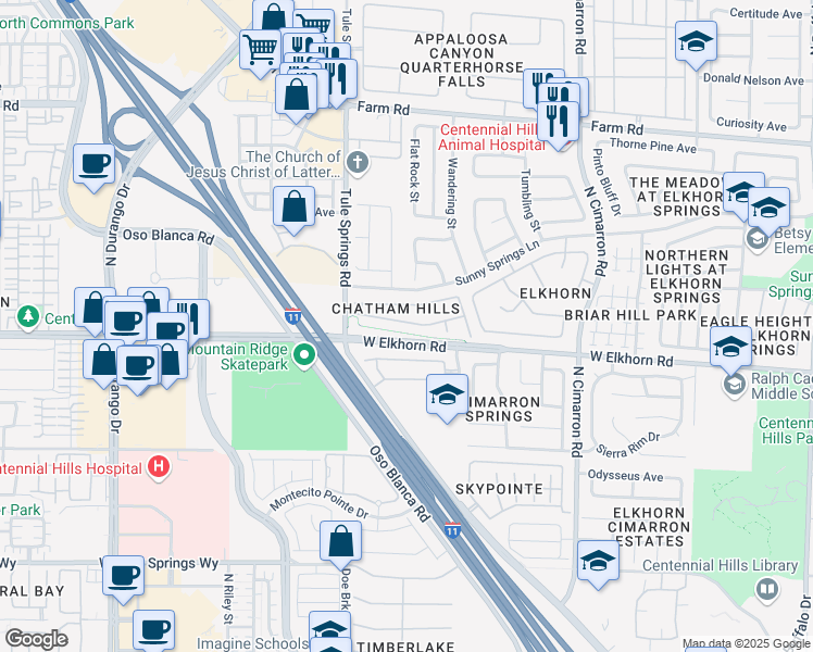 map of restaurants, bars, coffee shops, grocery stores, and more near 8265 New Leaf Avenue in Las Vegas