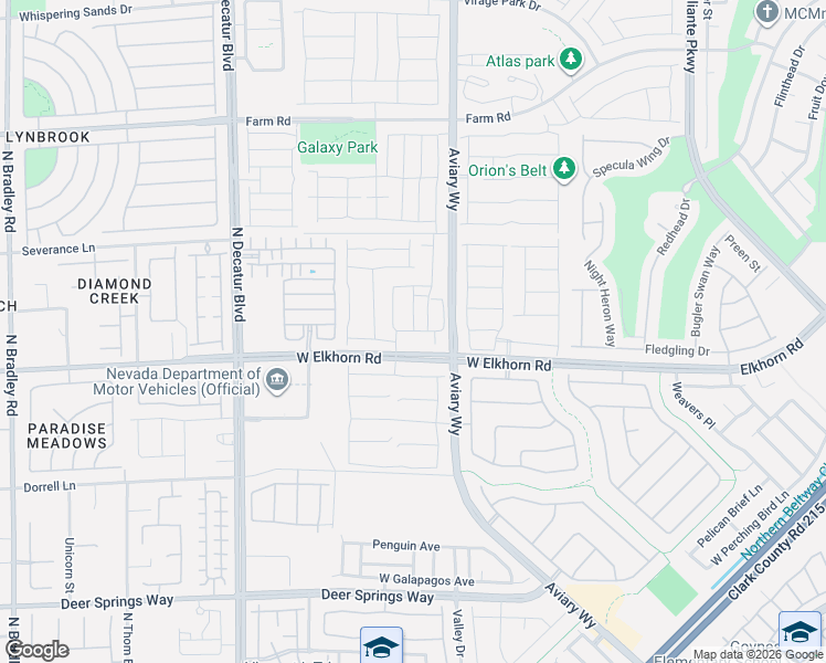 map of restaurants, bars, coffee shops, grocery stores, and more near 7231 Glistening Star Street in North Las Vegas