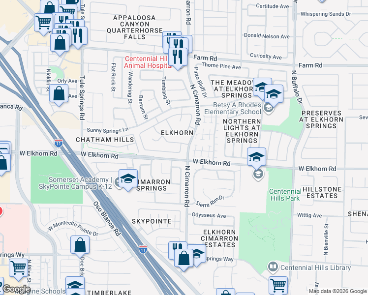map of restaurants, bars, coffee shops, grocery stores, and more near in Las Vegas