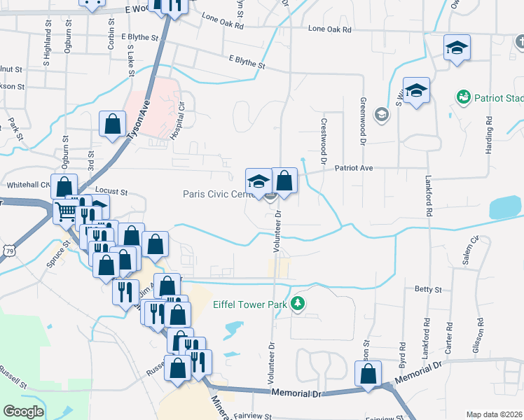 map of restaurants, bars, coffee shops, grocery stores, and more near 600-944 Volunteer Drive in Paris