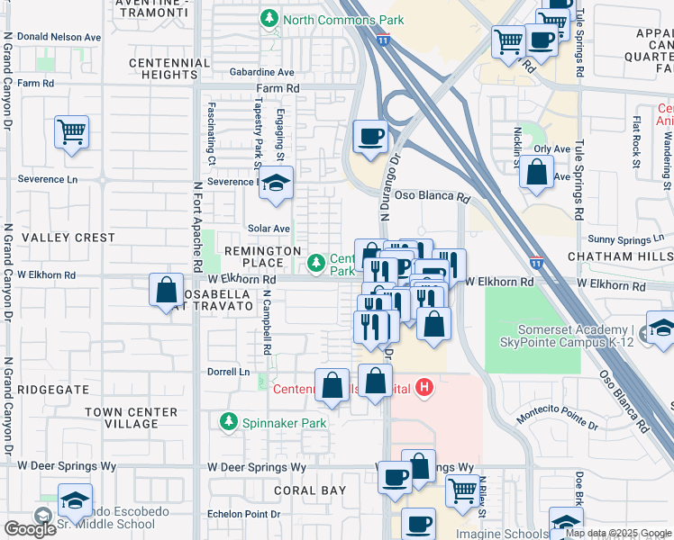 map of restaurants, bars, coffee shops, grocery stores, and more near 8904 Discovery Reef Avenue in Las Vegas