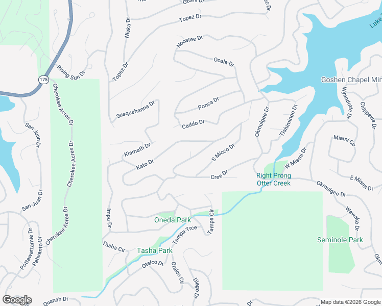 map of restaurants, bars, coffee shops, grocery stores, and more near 4 Erie Circle in Cherokee Village