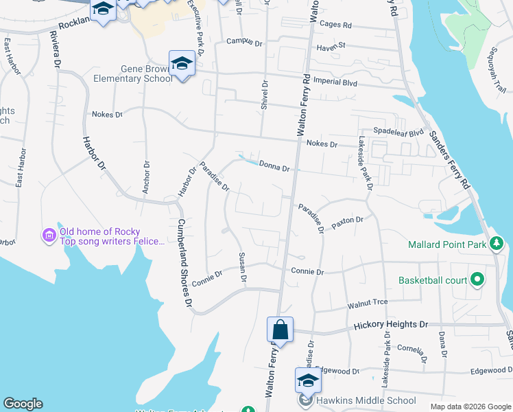 map of restaurants, bars, coffee shops, grocery stores, and more near 1 Williamsburg Drive in Hendersonville