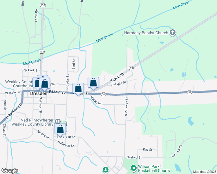map of restaurants, bars, coffee shops, grocery stores, and more near 516 East Maple Street in Dresden