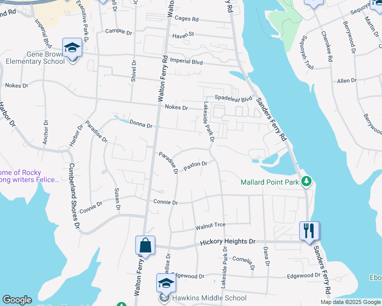 map of restaurants, bars, coffee shops, grocery stores, and more near 109 Homestead Drive in Hendersonville