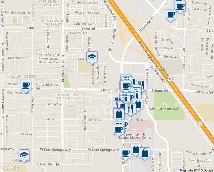 map of restaurants, bars, coffee shops, grocery stores, and more near 7212 Rolling Shore Court in Las Vegas