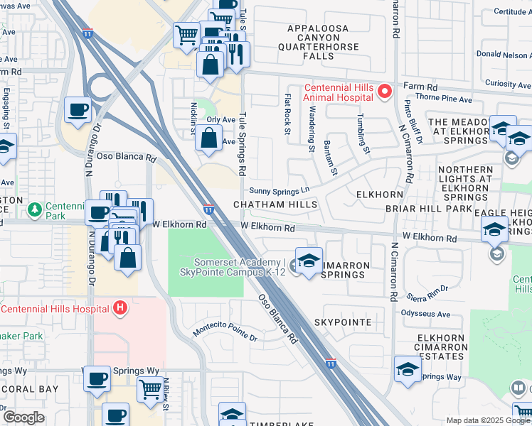 map of restaurants, bars, coffee shops, grocery stores, and more near 8317 New Leaf Avenue in Las Vegas