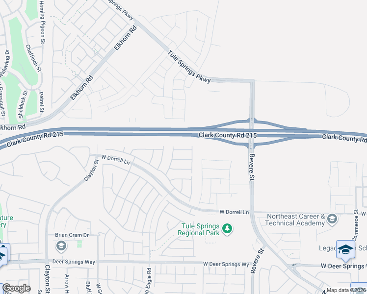 map of restaurants, bars, coffee shops, grocery stores, and more near 1222 Corral Bluffs Avenue in North Las Vegas