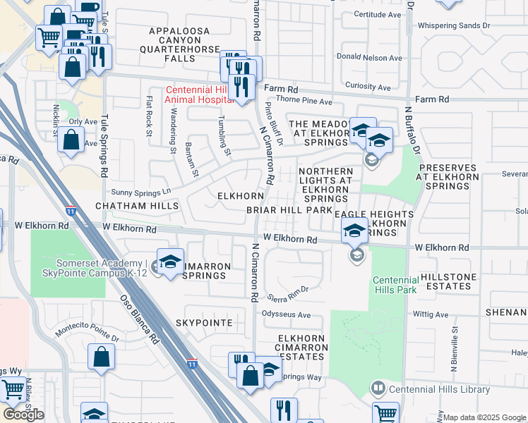 map of restaurants, bars, coffee shops, grocery stores, and more near 7229 Whisper Heights Court in Las Vegas
