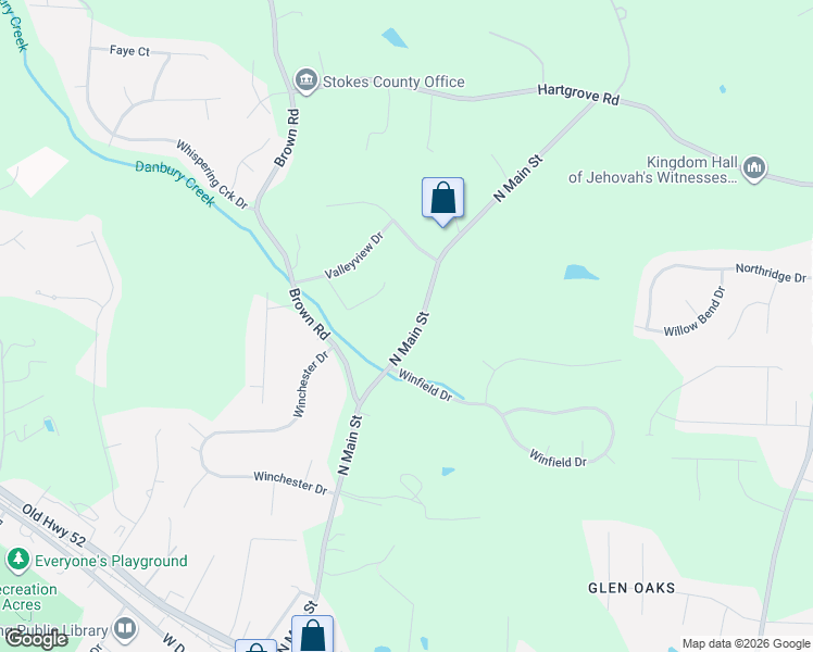 map of restaurants, bars, coffee shops, grocery stores, and more near 511 N Main St in King
