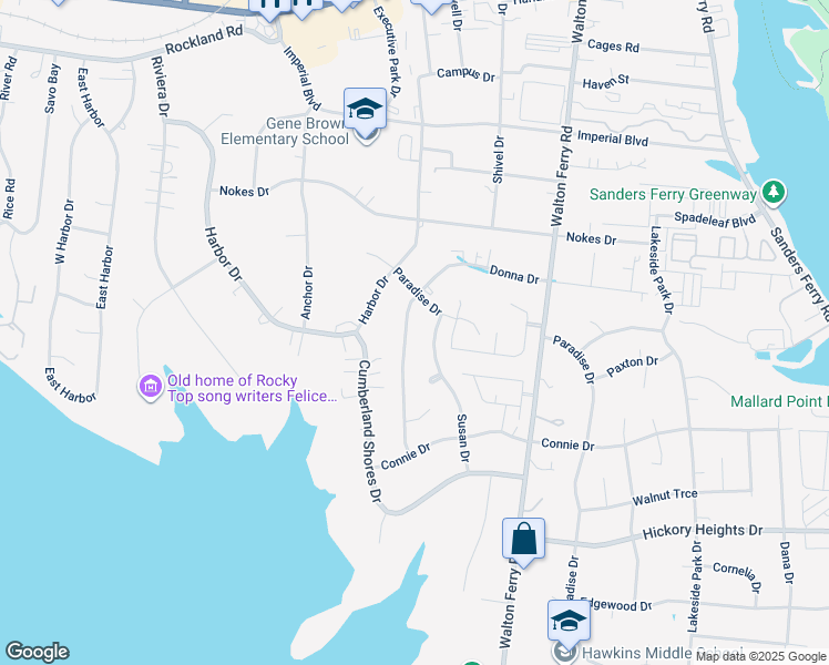map of restaurants, bars, coffee shops, grocery stores, and more near 307 Donna Drive in Hendersonville