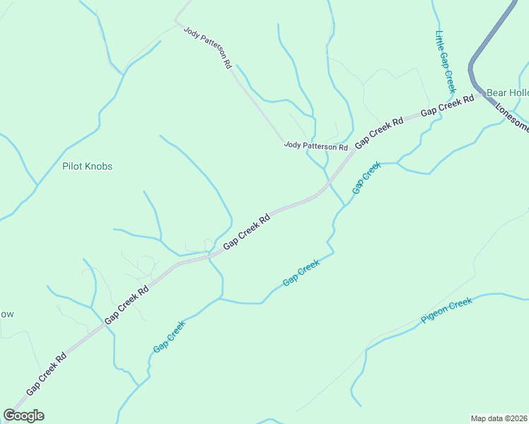 map of restaurants, bars, coffee shops, grocery stores, and more near 6383-6387 Gap Creek Road in Bulls Gap