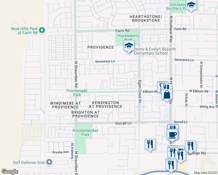 map of restaurants, bars, coffee shops, grocery stores, and more near 7207 Mulberry Forest Street in Las Vegas