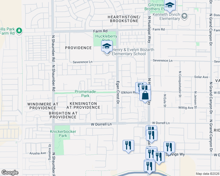 map of restaurants, bars, coffee shops, grocery stores, and more near in Las Vegas