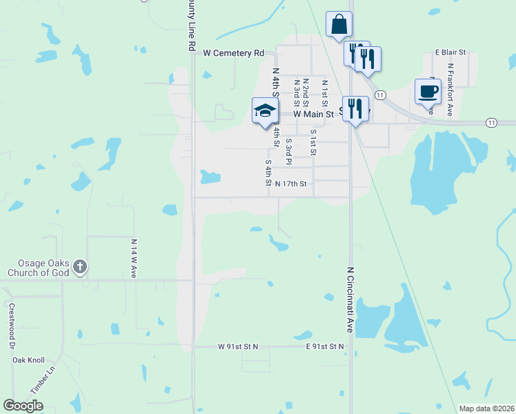 map of restaurants, bars, coffee shops, grocery stores, and more near 408 West Cherokee Street in Sperry