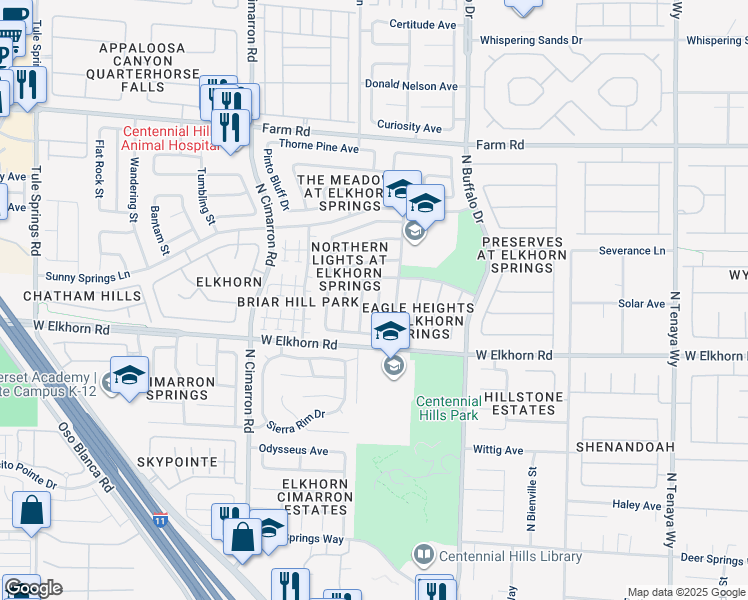 map of restaurants, bars, coffee shops, grocery stores, and more near 7229 Cottonsparrow Street in Las Vegas