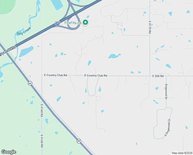 map of restaurants, bars, coffee shops, grocery stores, and more near 22004 South Wildwood Place in Claremore