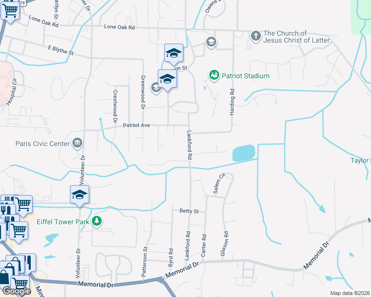 map of restaurants, bars, coffee shops, grocery stores, and more near 502 Lankford Road in Paris