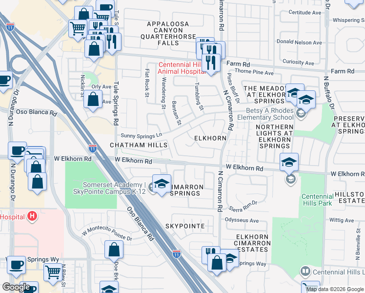 map of restaurants, bars, coffee shops, grocery stores, and more near in Las Vegas