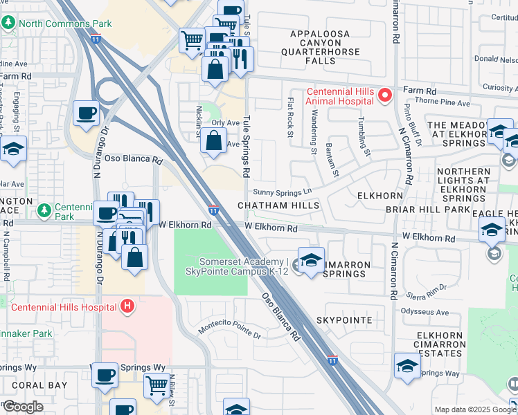 map of restaurants, bars, coffee shops, grocery stores, and more near 8344 New Leaf Avenue in Las Vegas