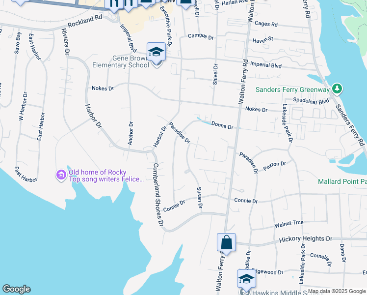 map of restaurants, bars, coffee shops, grocery stores, and more near 307 Donna Drive in Hendersonville