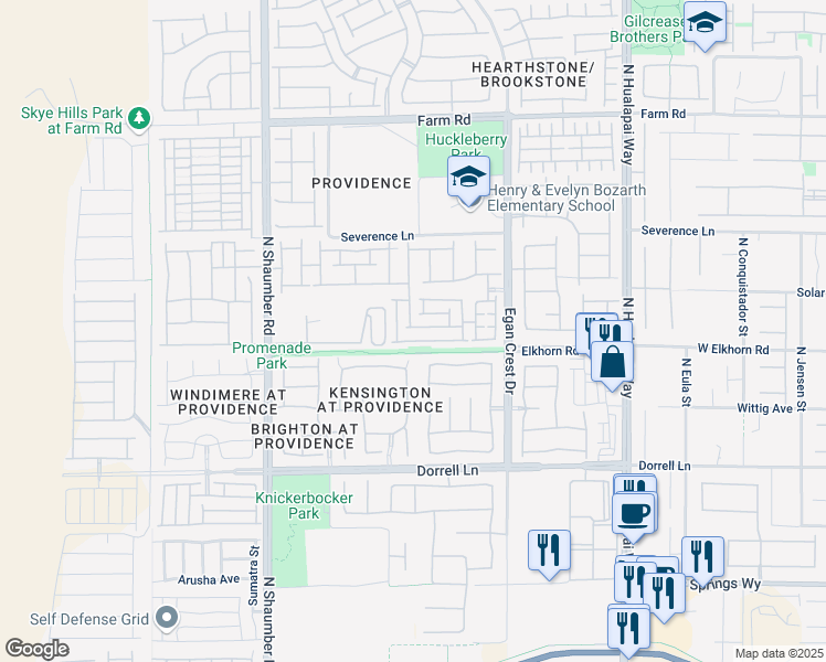 map of restaurants, bars, coffee shops, grocery stores, and more near 10449 Yew Blossom Avenue in Las Vegas