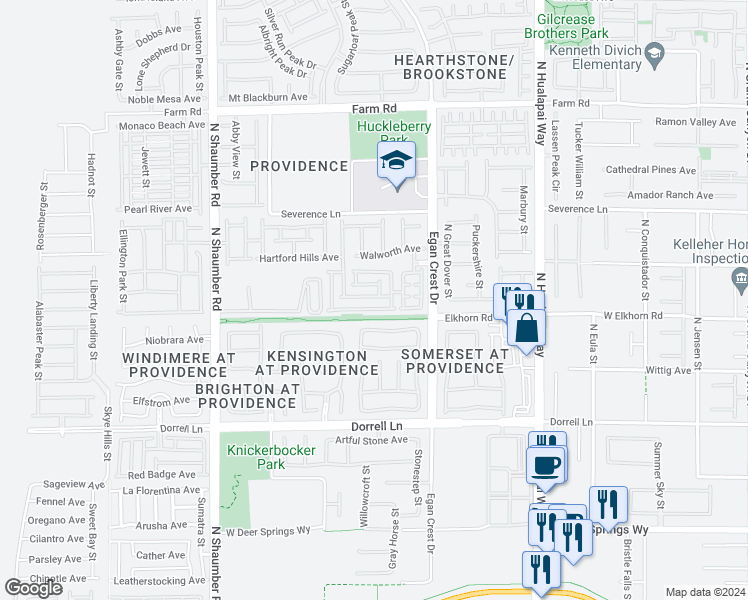 map of restaurants, bars, coffee shops, grocery stores, and more near 10413 Yew Blossom Avenue in Las Vegas