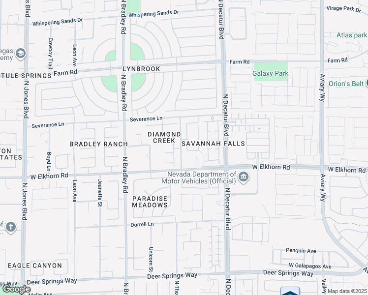 map of restaurants, bars, coffee shops, grocery stores, and more near 7309 Jelson Falls Street in Las Vegas